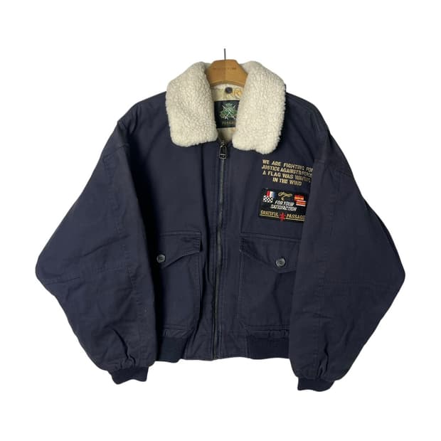 [JPN] 90's Passage 재팬 자수 쉐르파 봄버자켓