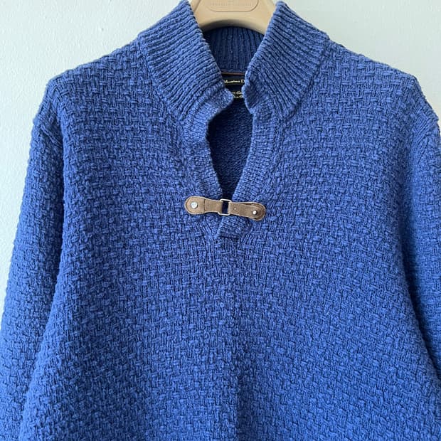 코스 COS 남성 네이비 하이넥니트 코튼니트