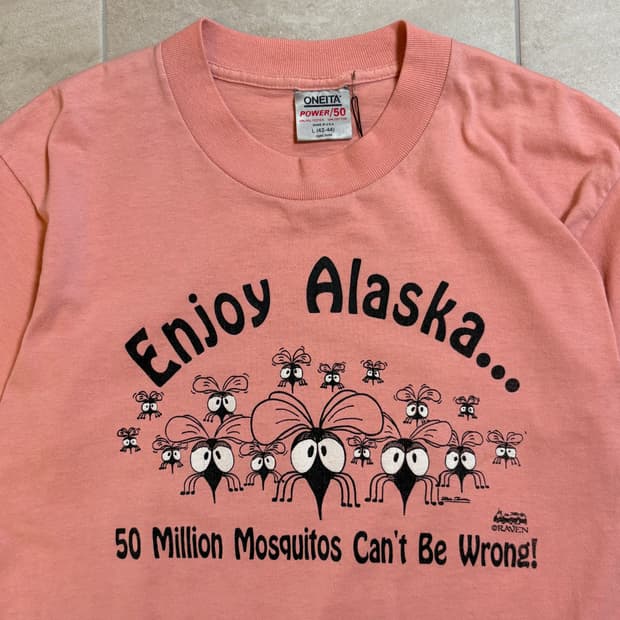 [L] 90s USA ONEITA Alaska Mosquito T-shi