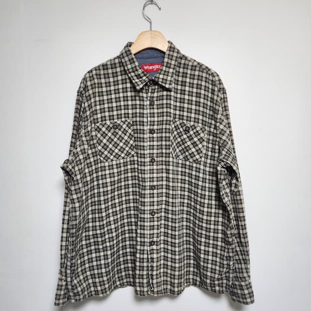 랭글러Wrangler 체크 플란넬 셔츠 XL - S146