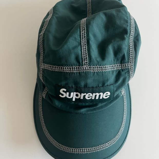 슈프림 리플렉티브 스티치 캠프캡 다크그린