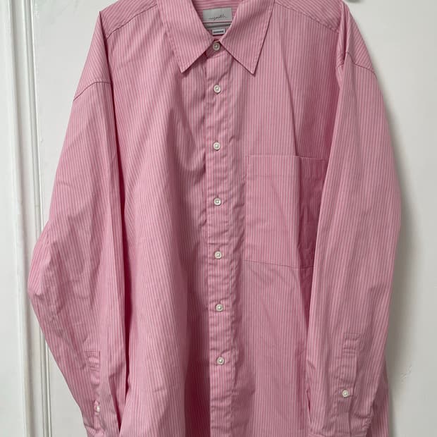 유스 25ss 핑크 스트라이프 셔츠 s
