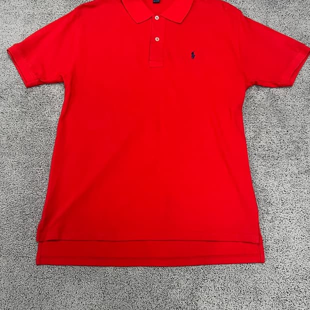 (S) 폴로 랄프로렌 카라 티 레드