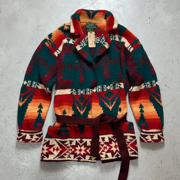 90's 폴로 컨트리 니트 로브 코트 더블알엘 나바호