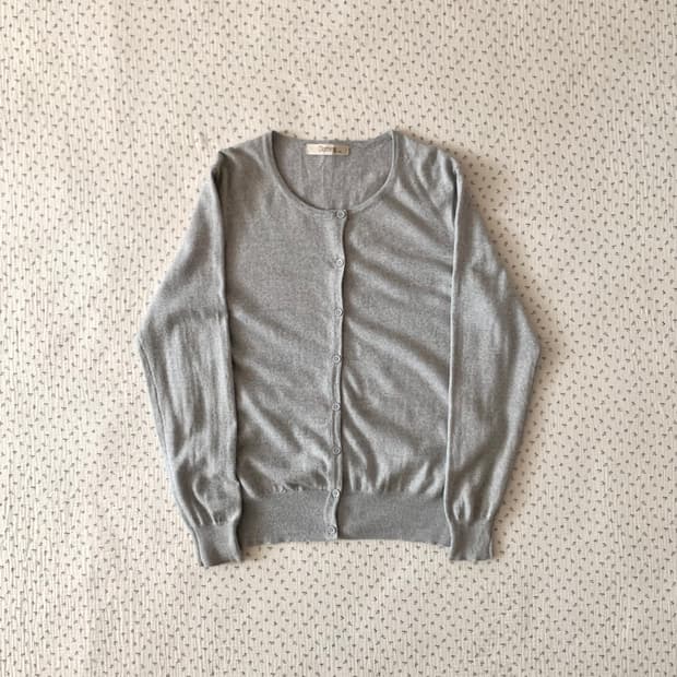 빈티지 그레이 기본 가디건
