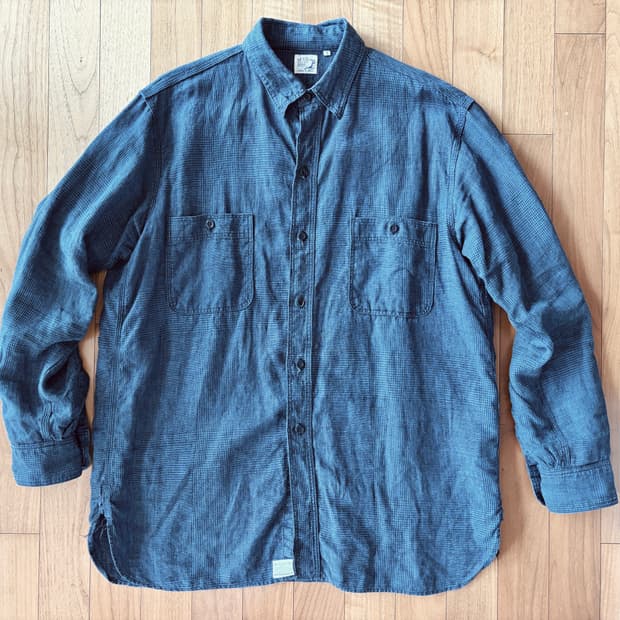 Orslow Indigo Linen Work Shirt Indigo Ch