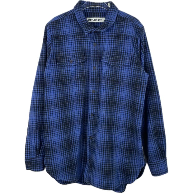 [L] 오프화이트 플란넬 체크 타탄 셔츠