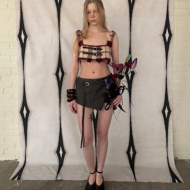 145office Rogue Bustier Checkered Tank 