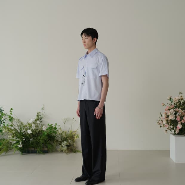 웨이비니스 Fissure Stripe Layered Slacks m