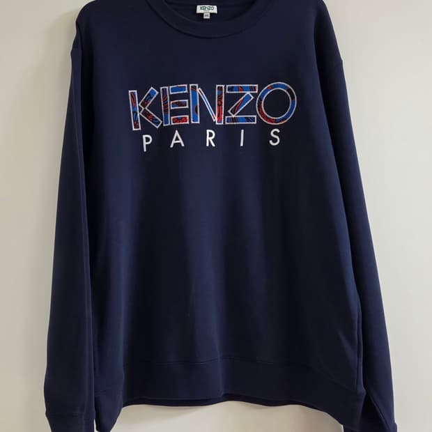 KENZO 겐조 남성 로고 자수 맨투맨 스웻 셔츠