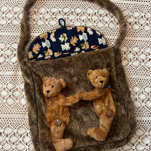 빈티지 테디베어 크로스백 숄더백 토트백