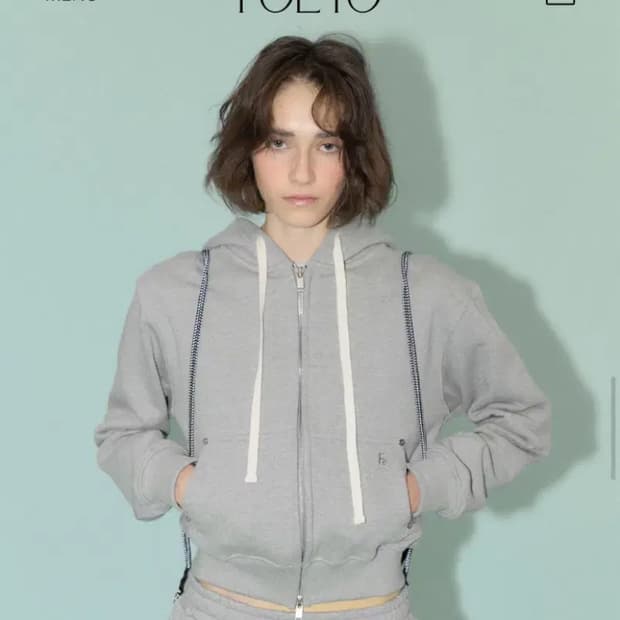 포에토 후드집업 그레이 CHARGER LOGO HOODY - GREY