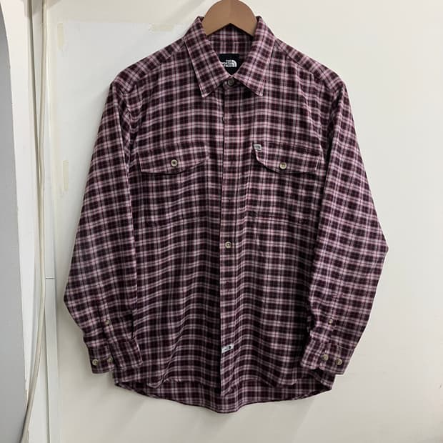 N75 노스페이스 체크셔츠 빈티지