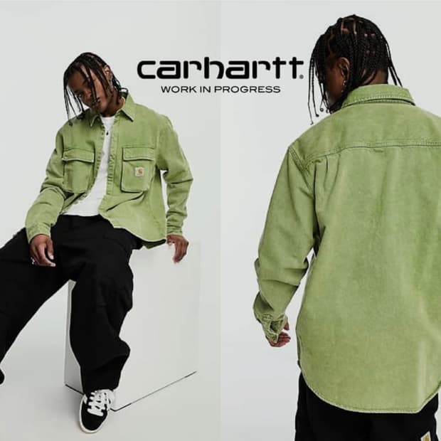 칼하트 WIP 몬테레이 셔츠 자켓 키위 올리브 그린 L