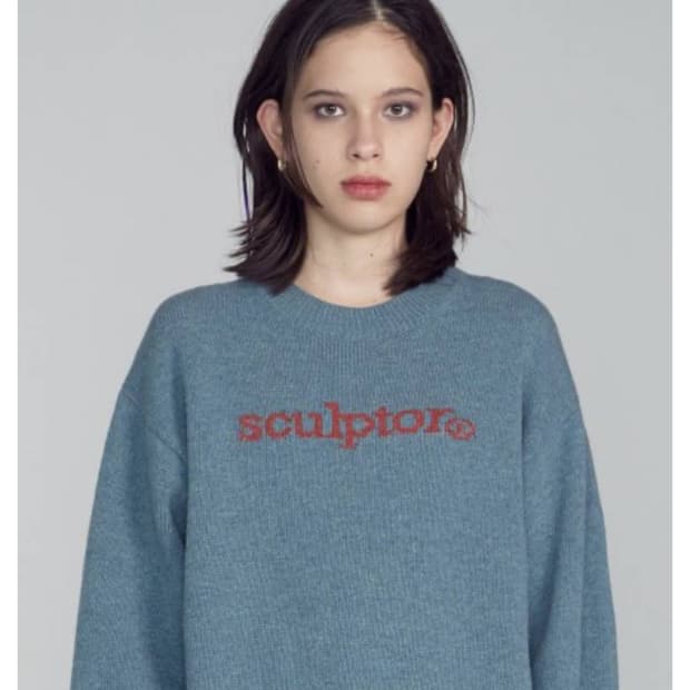 스컬프터 로고 인타샤 울 스웨터