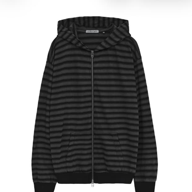 [3]폴리테루 휴먼인덱스 휴먼 스트라이프 집 후디 블랙