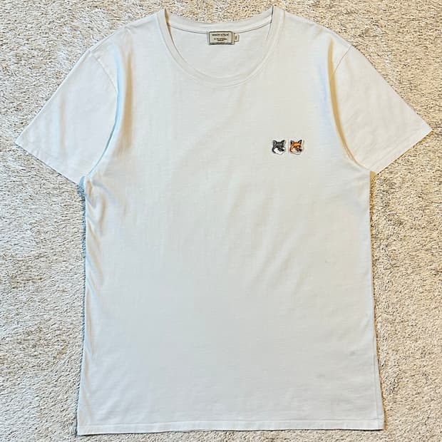 메종키츠네 MAISON KITSUNE 더블 폭스헤드 패치 반팔 티셔츠