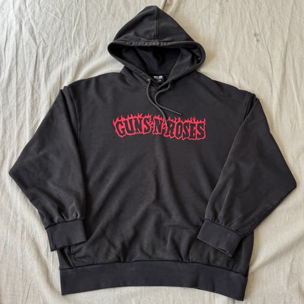 탑텐 x 건즈앤로즈 피그먼트 차콜 후드 XXL