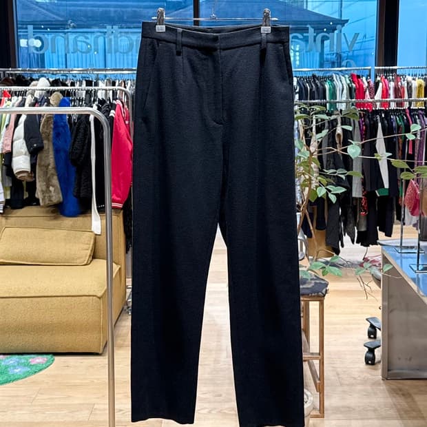 mm6 블랙 울 슬랙스 팬츠 