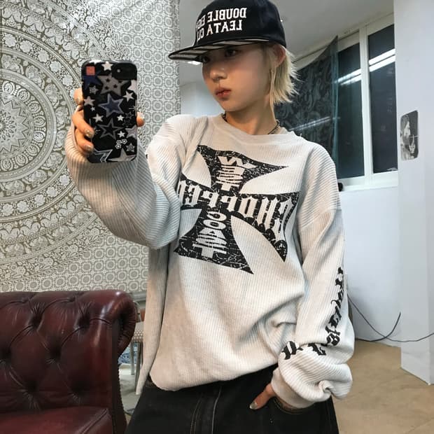 Sublimation 프린팅 와플 롱슬리브