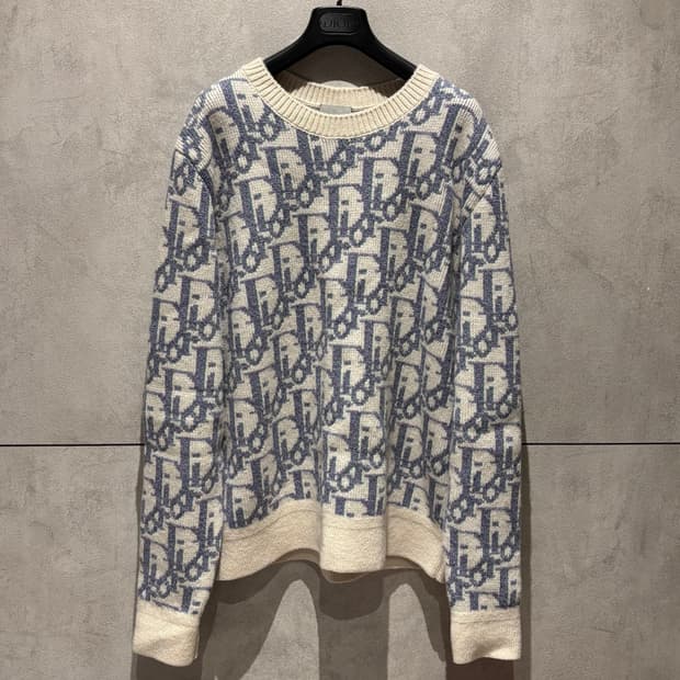 XXL/디올 오블리크 자카드 니트