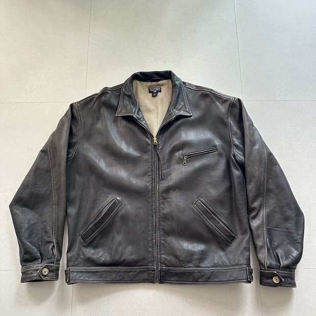 90s 폴로 랄프로렌 빈티지  가죽 뉴스보이 블루종 자켓 L사이즈