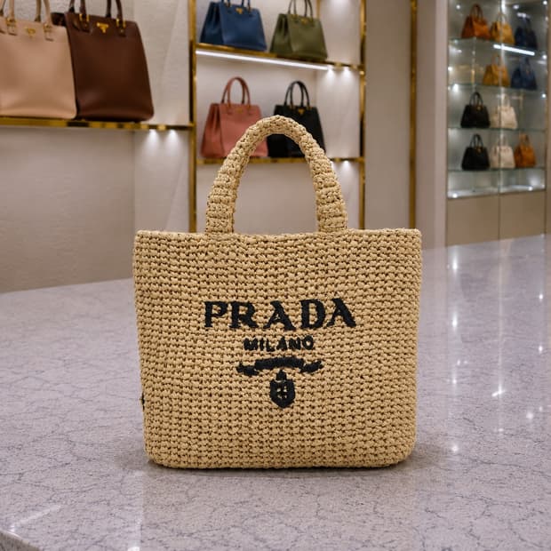 [S급] 프라다 크로셰 라피아 토트백 스몰 판매합니다!!!