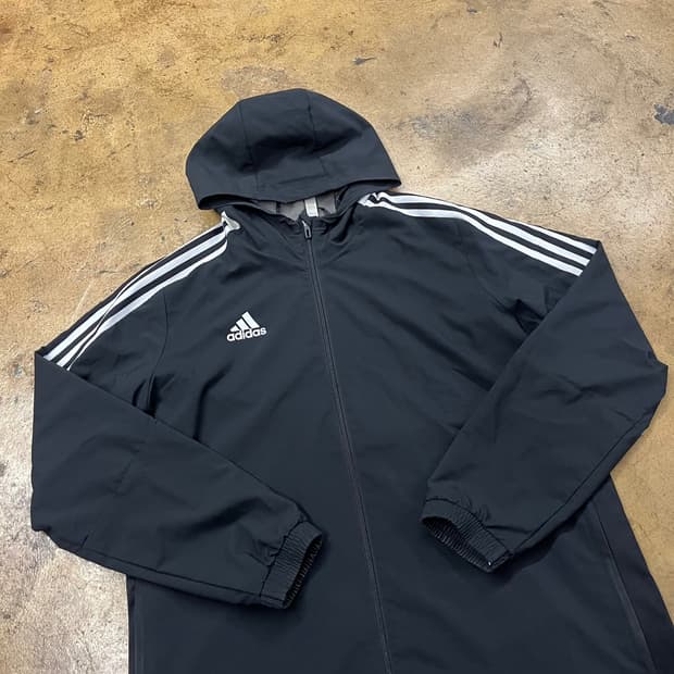 [정품/3XL] 아디다스 3선 후드 바람막이 블랙 b8