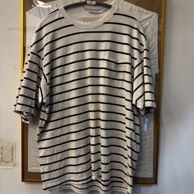 유니클로 스트라이프 포켓 반팔(XL)