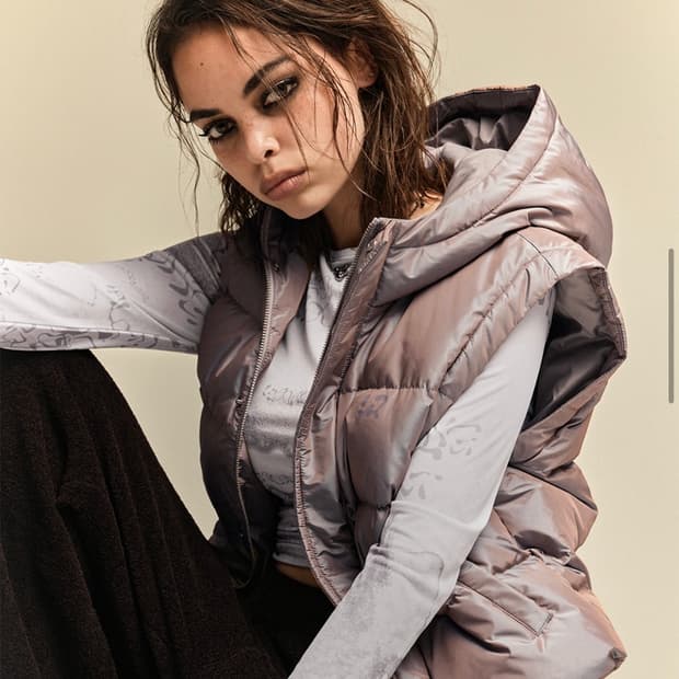 mellow 멜로우 클라우드 숏 패딩 베스트 라이트퍼플 s