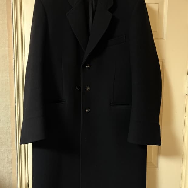 [L] 렉토 오버사이즈 울블렌드 헤비 싱글코트 블랙