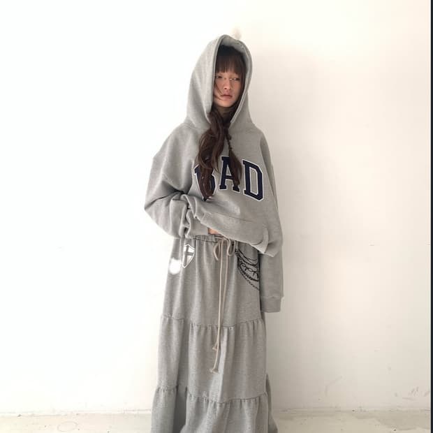 샵페어리 maxi jersey tiered skirt