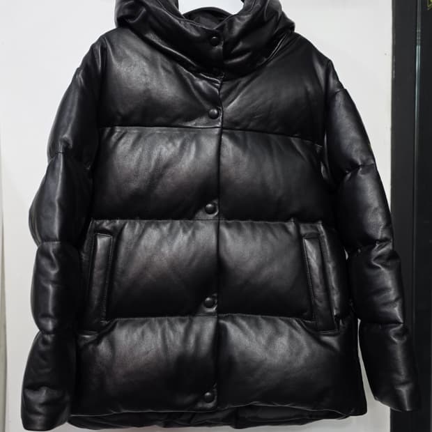 로보 여성 양가죽 구스 패딩