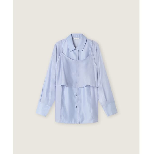 로엠 시스루 뷔스티에 세트 블라우스