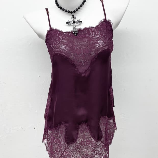 빅토리아시크릿 새틴 레이스 슬립