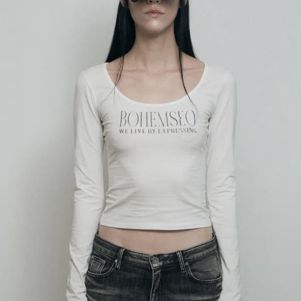 Bohemseo-PALE PRINETED LONG SLEEVE,IVORY