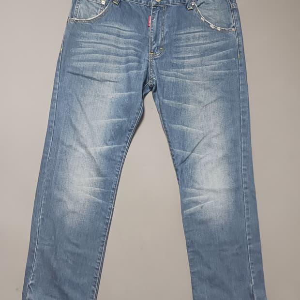 [50] 디스퀘어드2 형광스티치 레귤러진 청바지 34 35