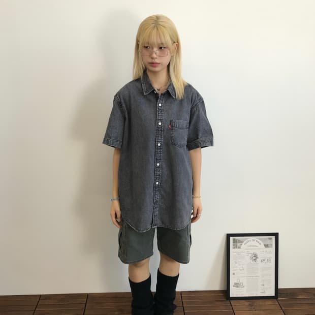 Levi’s Black Denim Short Sleeve Shirt