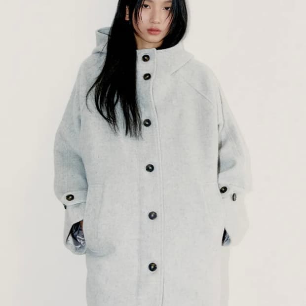 오피쉬 RICH WOOL HALF COAT, GRAY