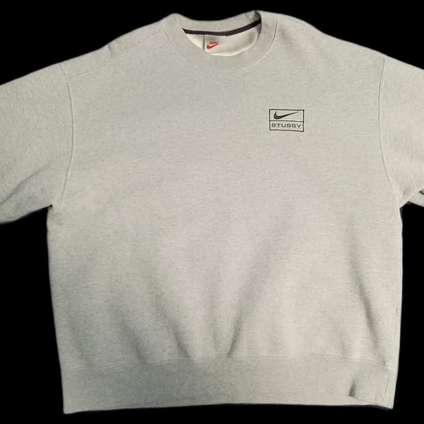 나이키 x 스투시 NRG BR 크루 플리스 그레이 L