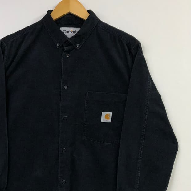 L 칼하트 블랙 코듀로이 워크 셔츠