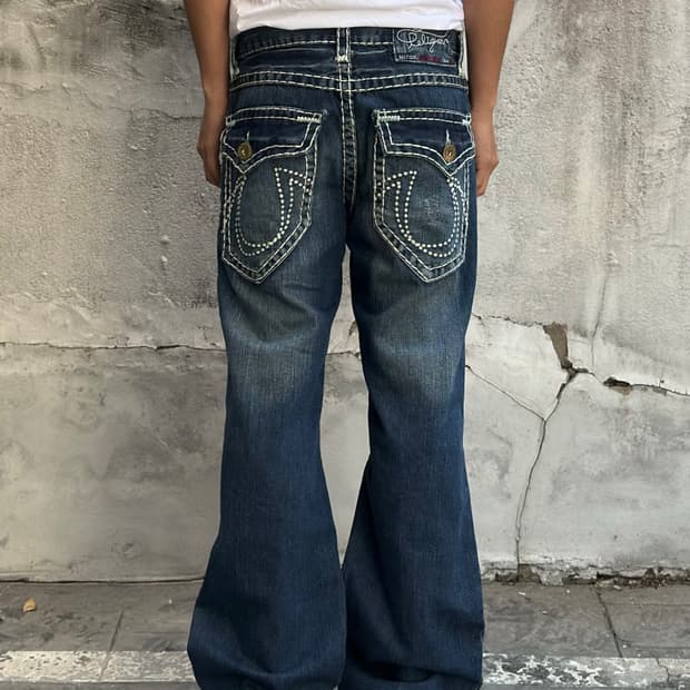 트루릴리전 조이 슈퍼 T 플레어 팬츠