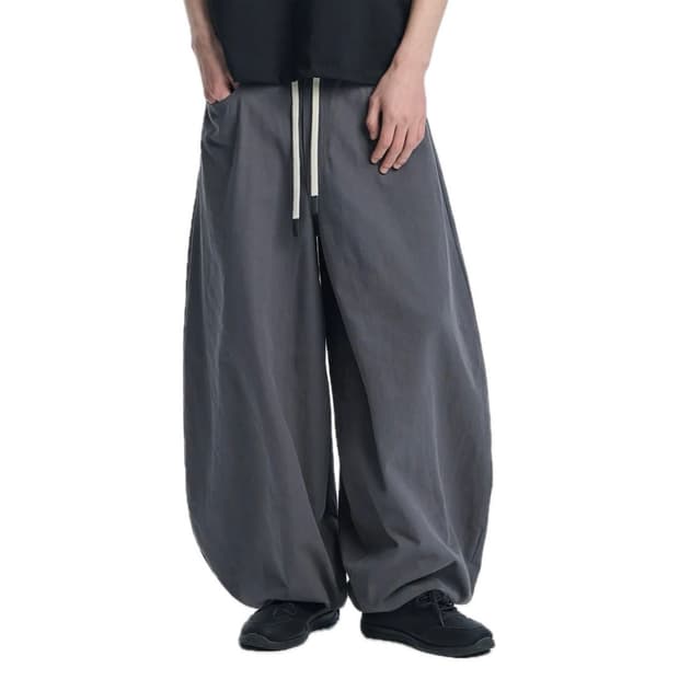 기철 EASY OR EASY 벌룬 팬츠 다크 그레이