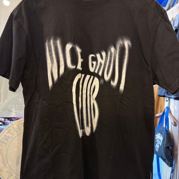 나이스고스트클럽 스크림 로고 블랙 티셔츠