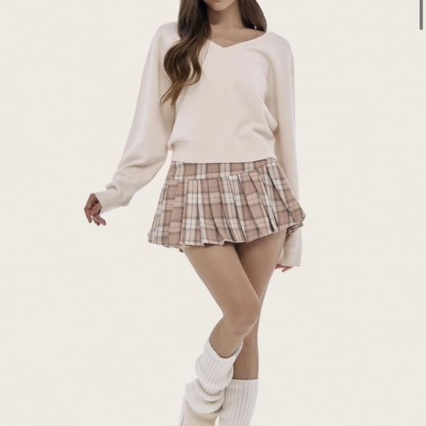 (미개봉) 클리시어 피치 무스 브이넥 니트