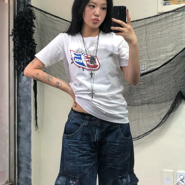 55DSL 프린팅 반팔 탑