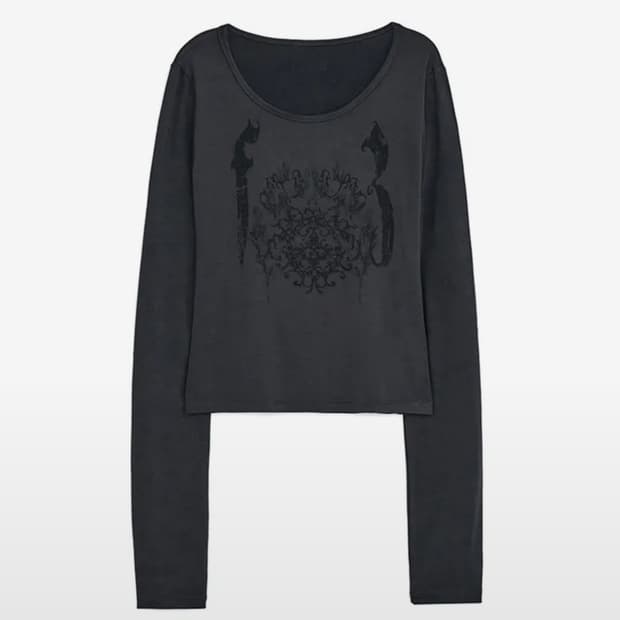 허그유어스킨 오너먼트 프린드 탑 / 차콜