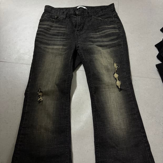 이네기 스모크 미드라이즈 부츠컷 팬츠M