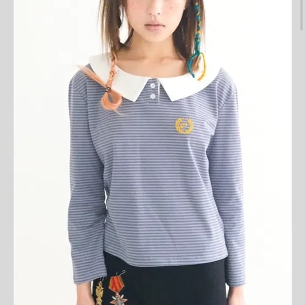 샵페어리 피터팬 칼라 스트라이프 탑