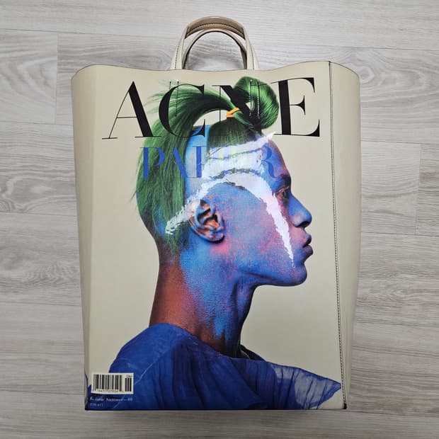 17FW 아크네스튜디오 베이커 프린트 PVC 토트백